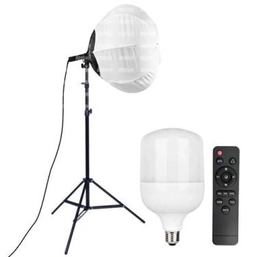 Imagem de Softbox Lanterna Balão Chines Lampada Led Bicolor Greika 65cm + Tripé,