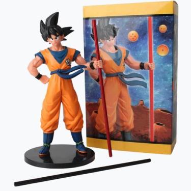 Imagem de Boneco Goku Kakarot 21cm 2 bastões Dragon Ball action Figure - Genéric