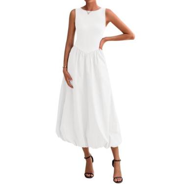 Imagem de Vestido feminino BTFBM 2025, casual, sem mangas, midi