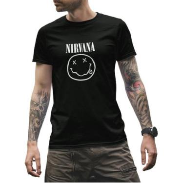 Imagem de Camiseta Nirvana Banda Rock Fã Grunge Anos 90 - Techmalhas, Preto, G