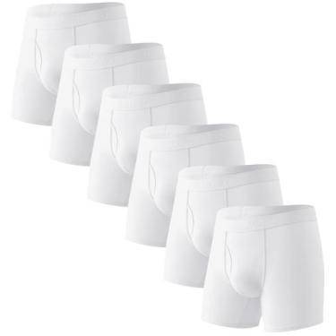 Imagem de Cuecas boxer masculinas HAVVIS Performance Bamboo Viscose White M