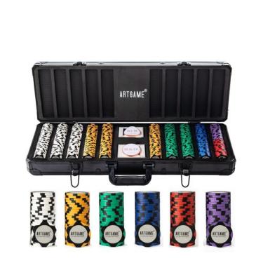 Imagem de Conjunto de fichas de pôquer ARTGAME 14g Clay 500 unidades com estojo 