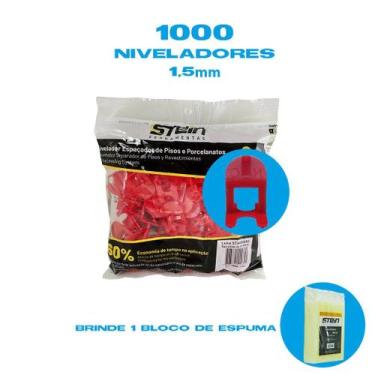 Imagem de 1000 Peças Espaçador Nivelador de Pisos e Porcelanato - Stein, 1,5 mm