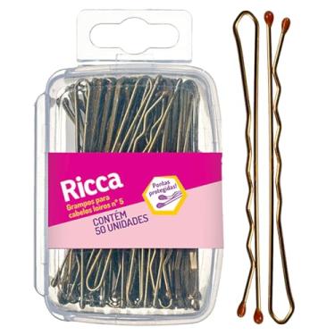 Imagem de Grampo para Cabelo N°5 Loiro, Caixa Pvc, Ricca, con 50 Pcs
