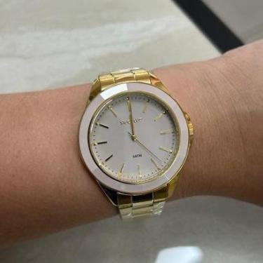 Imagem de Relógio Feminino Seculus Ceramica Rosa Claro 77346lpsvds1 Dourado Rosa Rosa-claro-Feminino