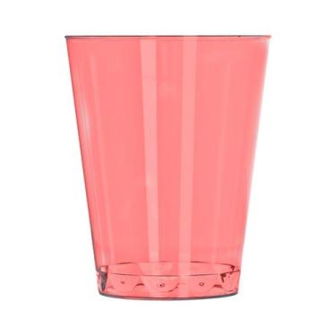 Imagem de 30 Copo Descartável de Festa 200ml Premium - AAZ, Translúcido Vermelho