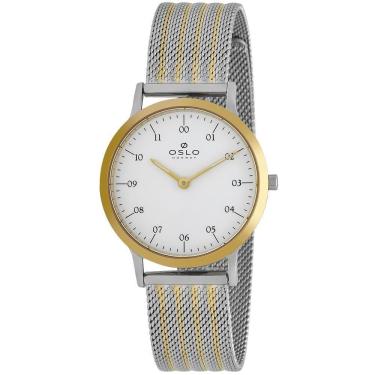 Imagem de Relógio Oslo Feminino Slim Bicolor Aço Safira 32MM