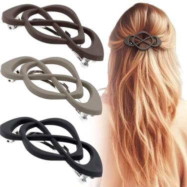 Imagem de 3 peças vintage presilhas francesas, prendedor de cabelo decorativo forte aderência, acessórios de cabelo francês estilo antiderrapante para mulheres