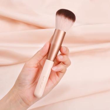 Imagem de Pincel de maquiagem para definir pó, blush, contorno e bronzeador – Pincel de rosto fofo para aplicação impecável, cerdas sintéticas macias