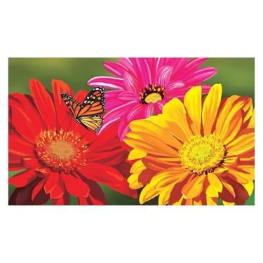 Imagem de Evergreen Giant Gerbera Fall Capachs, 76 x 45,7 cm, tapete de boas-vindas para ambientes internos e externos para entrada da porta da frente, tapete antiderrapante à prova d'água para todos os climas