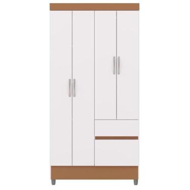 Imagem de Guarda Roupa 102 Cm 4 Portas Plus 10090 Branco Camarim Vlr Branco Cama