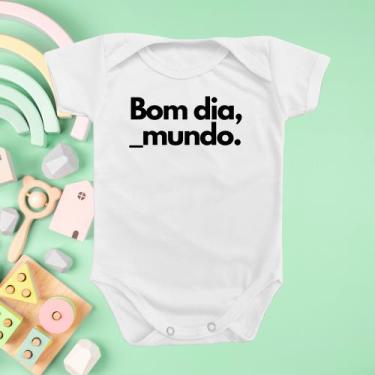 Imagem de Borizinho Body de Bebê Roupa Bom Dia Mundo Temático Menino Menina Pres