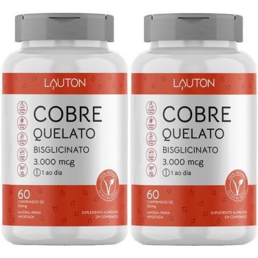 Imagem de Kit 2X Cobre Quelato Bisglicinato - 60 Comprimidos - Lauton Nutrition-Masculino