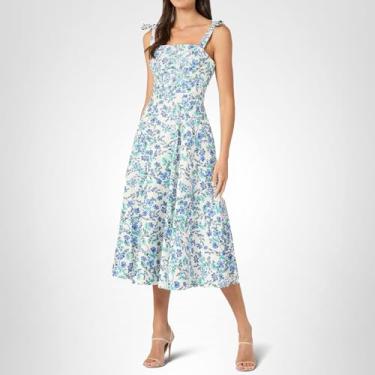 Imagem de Shoshanna Vestido feminino floral Majorelle Cassis, Azul multi, 40
