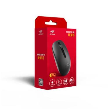 Imagem de Mouse Sem Fio Office Confortavel M-W15BK Preto C3Tech