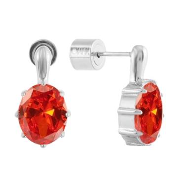 Imagem de JOIANA | Brincos Romy, Medium, Conjunto de aço inoxidável com revestimento de ouro 18 k/banhado a prata com pedras de zircônia cúbica, Sem pedra preciosa