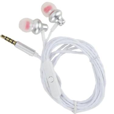 Imagem de Fone Com Fio De Ouvido Branco Ou Preto Intra-Auricular Com Microfone Ideal Para Note E Celular (Branco)
