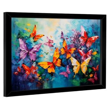 Imagem de Quadro Decorativo Borboletas Estilo Pintura
