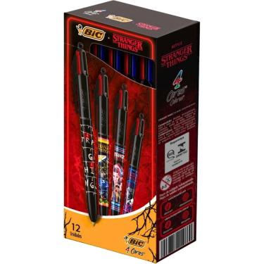 Imagem de Caneta Esferográfica 4 Cores Caixa C/12 Stranger Things Bic