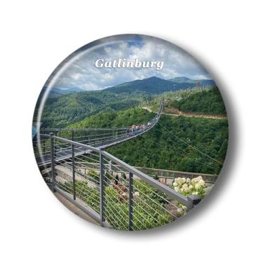 Imagem de Adesivo de ímã de geladeira Tennessee Gatlinburg SkyBridge vidro cristal 3D ímãs de geladeira viagem cidade de Gatlinburg colecionável, lembrança, presentes, decoração de geladeira