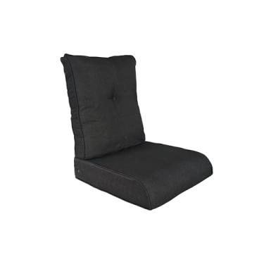 Imagem de Almofadas de cadeira de encosto alto para móveis de pátio, conjunto de almofadas de sofá de substituição de 56 x 60 x 12 cm para cadeiras de balanço de vime, sofá secional, almofada de cadeira de
