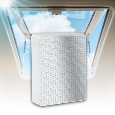 Imagem de Jokuye 56 cm x 35,5 cm x 7,6 cm Capa de claraboia universal para trailers – Capa de claraboia RV com superfície refletiva para guarda-sol com economia de energia para teto solar de 22 x 14 RV