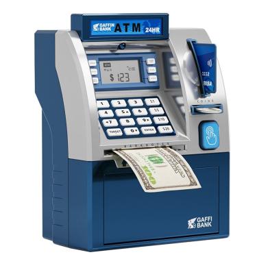 Imagem de Cofre de dinheiro eletrônico para crianças Blue Smart ATM Style Saving