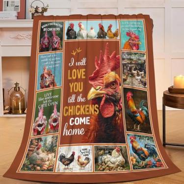 Imagem de Cobertor de galo, cobertor de flanela, animais, mercadoria, decoração aconchegante, de lã, felpudo, quente, macio, leve, presentes para amantes de frango, mulheres, homens, meninas, meninos, sofá, 127