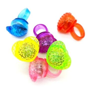 Imagem de Anéis Pisca Pisca Coloridos LED Sortidos para Festas e Baladas – Disponíveis em 10 20 30 ou 40 Unidades (30 unid)