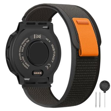Imagem de HQzon Pulseira de nylon compatível com Garmin Instinct /3 de 45 mm/2/2 Solar/2 Solar/2 Solar Tactical/2 Surf, esportiva respirável de 22 mm compatível com Garmin Instinct Tactical/Esports/Tide