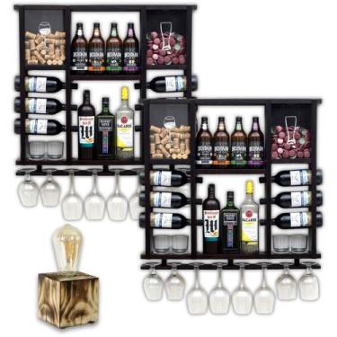 Imagem de Kit 2 Adegas 13 Garrafas Delenha Decor + Luminária