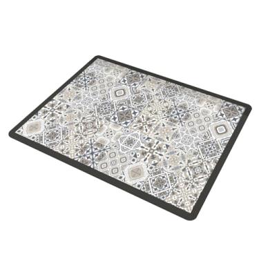 Imagem de IEUDNS Tapete protetor contra poeira para máquina de lavar roupa, acessório multiuso, à prova de poeira e antiderrapante, para uso em bancadas de máquinas de, Grades Cinzentas