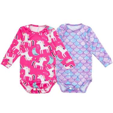 Imagem de Kit 2 Bodys Bebê Infantil com Proteção UV Menino Menina - Fofotinhos, 