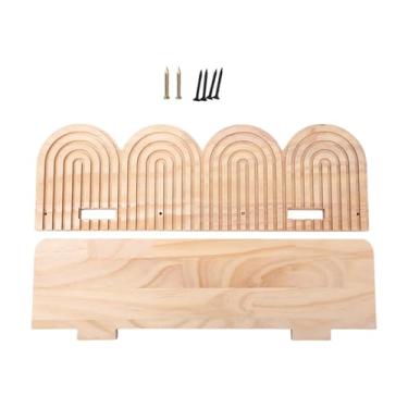 Imagem de Fxzqgnh Prateleira de Parede Boêmia em Madeira Flutuante, Decoração de Parede, Suporte para Guardar Objetos Pequenos, para Sala de Estar, Casa, Style C, Tamanho real