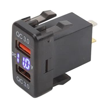 Imagem de Cryfokt Tomada de Carregador de Porta Usb Dupla Rápida Qc3.0 Tomada de Carregamento para Fortuner Uso Seguro Material Abs para Entusiastas de Carros (1,57 x 0,87 polegadas)