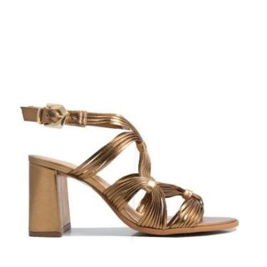 Imagem de Sandalia Ferrucci Dourada Tiras Finas-Feminino