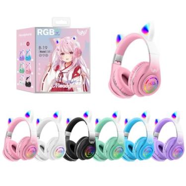 Imagem de Fone Ouvido Bluetooth Infantil Coelho Led Menino Menina Luxo