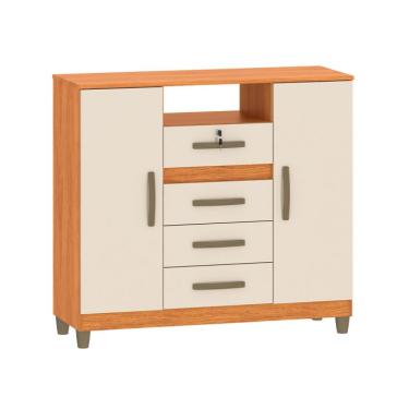 Imagem de Cômoda Angra 2 Portas 4 Gavetas Cinamomo e Off White
