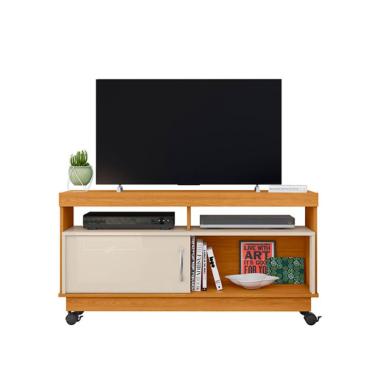 Imagem de Rack para TV até 50 Polegadas Artur 1 Porta Cinamomo e Off White 121 cm