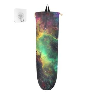 Imagem de Suporte de saco plástico colorido nebulosa, organizadores de sacos de plástico, suporte de saco plástico para armário, 1 pacote