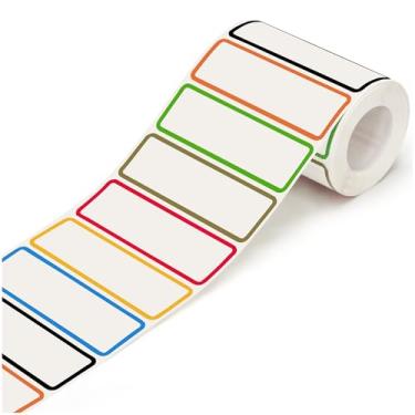 Imagem de 500 etiquetas removíveis de freezer de 2,5 x 7,6 cm, à prova d'água, resistente a óleo e rasgos, adesivos para recipientes de alimentos, frascos, despensa e preparação de refeições (em branco