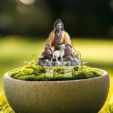 Imagem de Estacas decorativas de jardim de flores de homem e cordeiro, decorações de plantas em vaso de acrílico. Presente ideal para Natal, aniversário, aniversário, dia dos namorados, celebrações.