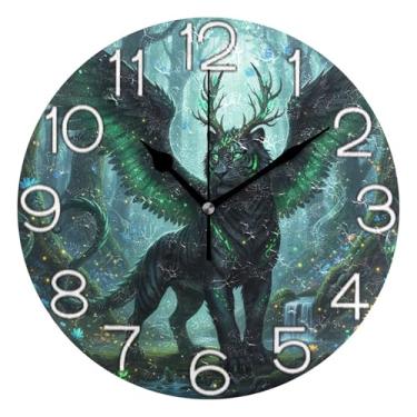 Imagem de GAIGEO Relógio de parede decorativo analógico divertido alimentado por bateria relógio de cozinha fofo, retrô moderno art déco decoração de parede número de relógio branco com Kedu, 25 cm, ponteiros