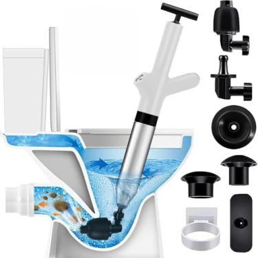 Imagem de Desentupidor De Alta Pressão – Limpeza Manual Tudo-em-um Com Manômetro E Bomba De Pé, À Prova De Respingos E Robusto Em Aço Inoxidável Para Banheiro, Pia, Banheira, Entupimentos De Esgoto(White)
