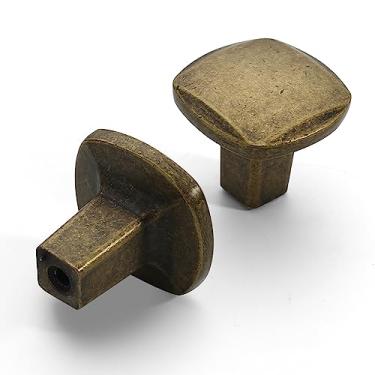 Imagem de Asidrama Pacote com 30 maçanetas de armário de cozinha de latão antigo - puxadores de zinco quadrados vintage retrô para gavetas de cômoda