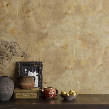 Imagem de VaryPaper Papel de parede grande de 81,3 cm x 899,2 cm (81,3 x 899.2 cm), papel de parede de concreto de vinil envelhecido marrom envelhecido, descasque e cole para quarto, sala de estar, papel de