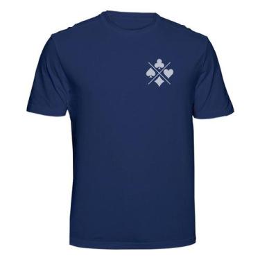 Imagem de Camiseta Baralho Truco Poker Buraco Blackjack Cor:Azul MarinhoTamanho: