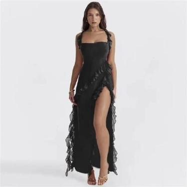 Imagem de Vestido De Festa Elegante Vermelho E Preto Para Mulheres, Sexy, Com Ba