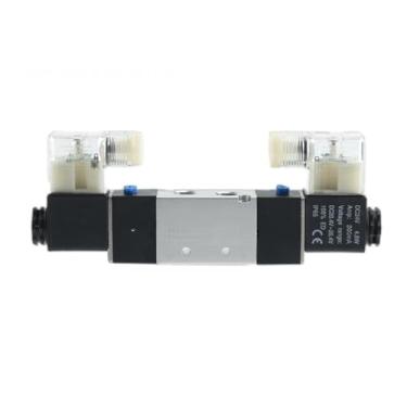 Imagem de Válvula de controle solenoide pneumática 4v220-08 válvula de inversão de cilindro 2 posições 5 portas bobina liga interior DC 12V elétrico D 1 peça (4V420-15 DC24V)