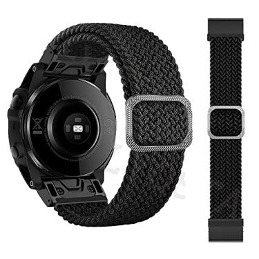 Imagem de SOMKB Pulseira de relógio de 22 mm e 26 mm para Garmin Epix Fenix 7 7X 6X 6 Pro 5X Plus 3HR Descent MK1 Mk2i 22 26 mm Pulseira de nylon trançado (G, Fenix 6 6Pro de 22 mm)